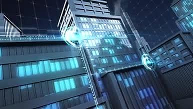 大气三维城市光线穿梭背景视频的预览图